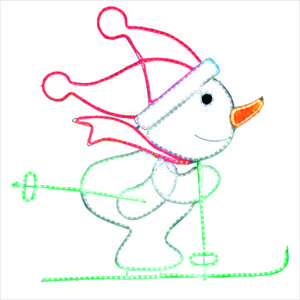 Декорация светодиодная Снеговик на лыжах 84х80см