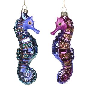 Декор Морской конек стекло 13,5см 2 в ассорт  YA 92604