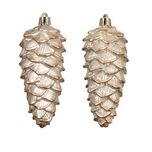 Декор Шишка перламуровая глянцевая/матовая 11,5см 2шт/уп