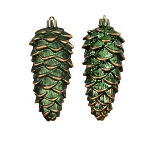 Декор Шишка зеленая глянцевая/матовая 11,5см 2шт/уп