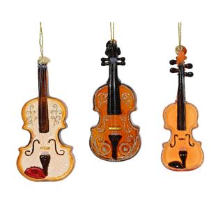 Декор Скрипка стекло 12х6см 3 в ассорт