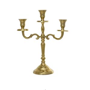 Подсвечник-канделябр 3-рожковый золотистый d24x30см купить в Алматы оптом