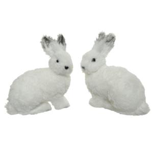 Декор Заяц белый 10x19x20см 2 в ассорт