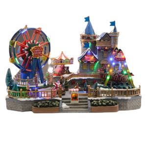 Декорация Деревня рождественская Парк развлечений музыкальная динамическая 56х38х35см кабель 1,8м 56LED теплобелая IP-20 indoor