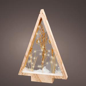 Декорация светодиодная Елочка рамка с веточками и снегом 2 батарейки АА таймер 6 5х32,5х47см 40LED MICRO теплобелая IP-20 indoor