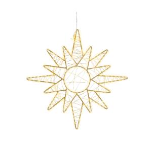 Декорация светодиодная Звезда 38см золотистая/теплобелая кабель золотой 5м таймер 6/18ч 359LED  IP-44 indoor/outdoor