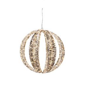 Декорация светодиодная Шар d40см золотистый/теплобелый с эффектом мерцания кабель серебристый 5м таймер 6/18ч 600LED  IP-44 indoor/outdoor