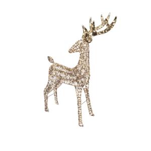 Декорация светодиодная Олень 130х65см золотистый/теплобелый с эффектом мерцания кабель серебристый 5м таймер 6/18ч 960LED  IP-44 indoor/outdoor