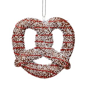 Декор Крендель с бело-коричневым бисером 10,2х2,5х10,5см