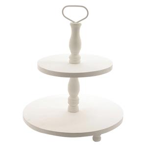 Этажерка 2-х ярусная дерев белая 38x46,5cм
