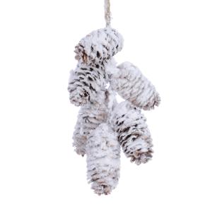 Декор Шишки заснеженные с блеском в связке 18х11х5,5см