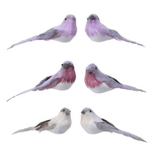 Декор Птички 5х16х5см на клипсе 2шт/уп 3 в ассорт