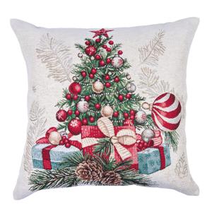 Наволочка Елочка с подарками с золотистым люрексом 45Х45см CAROL-NV