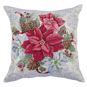 Наволочка Рождественский цветок 45х45см гобелен без люрекса KISS 1198