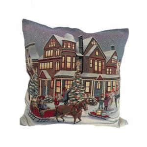 Наволочка Накануне Рождества 45х45см гобелен с золотистым люрексом  KISS1394А