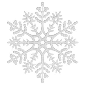 Декор Снежинка Классика эконом белая с блеском d12х0,3см