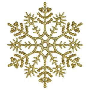 Декор Снежинка Классика эконом золотистая с блеском d12х0,3см
