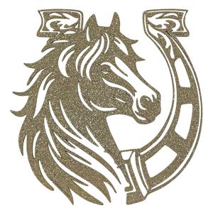 Декор Медальон золотой Лошадь 12х12х0,3см