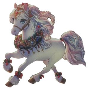 Декор Конь сказочный розовый 10х10,0х0,3см