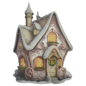 Декор Домик-замок кремовый 9х12,5х0,6см