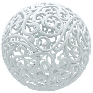 Шар ажурный белый с блеском d20см