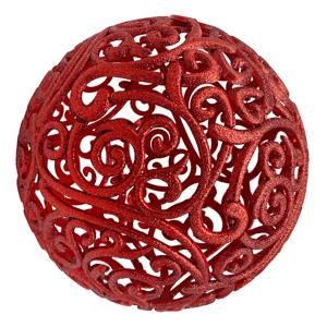 Шар ажурный красный с блеском d20см