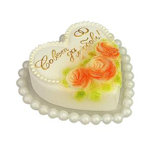 Свеча  Свадебная Совет да любовь d11,5см h5,5см белая