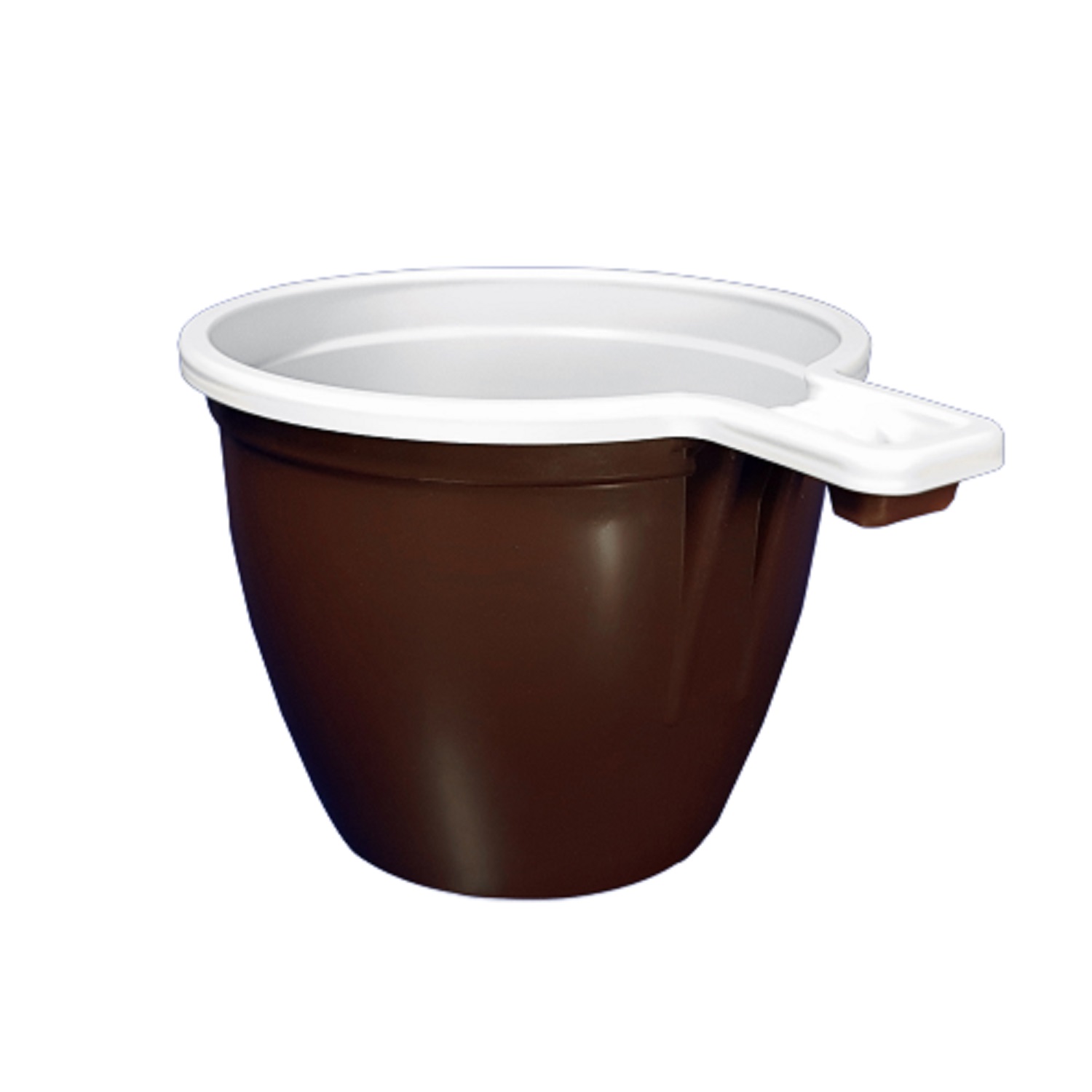Чашка кофейная 180мл  PP   коричнево-белая  50шт/уп