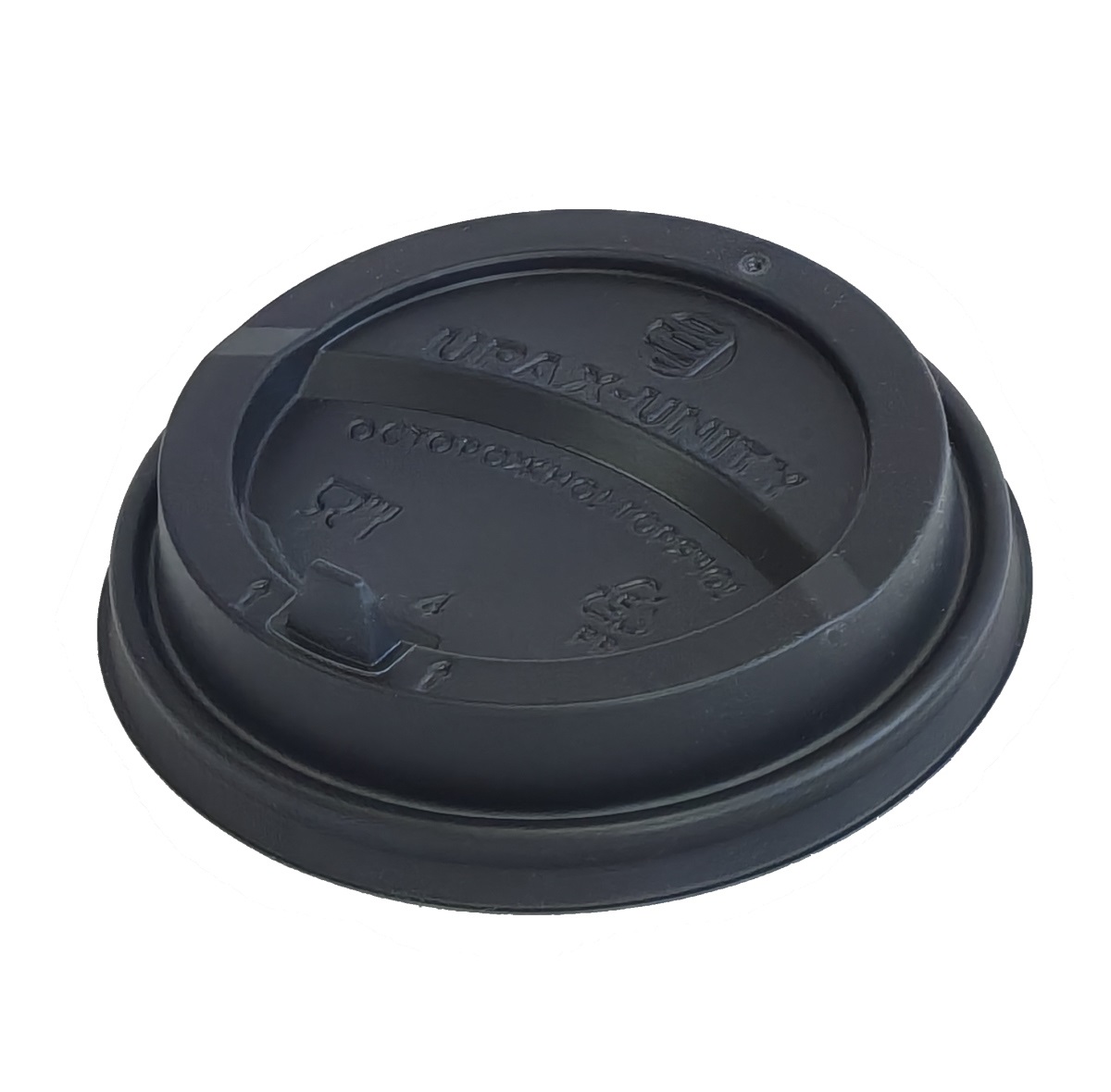 Крышка к стаканам d9,0см PP с откидным питейником черная  50шт/уп 2000шт/кор Upax-Unity