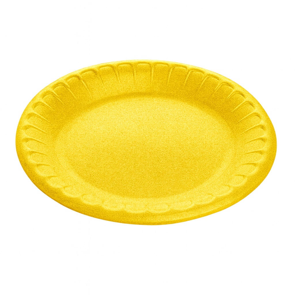 Тарелка одноразовая ВПС  d17см желтая  100шт/уп TD-170 десертная