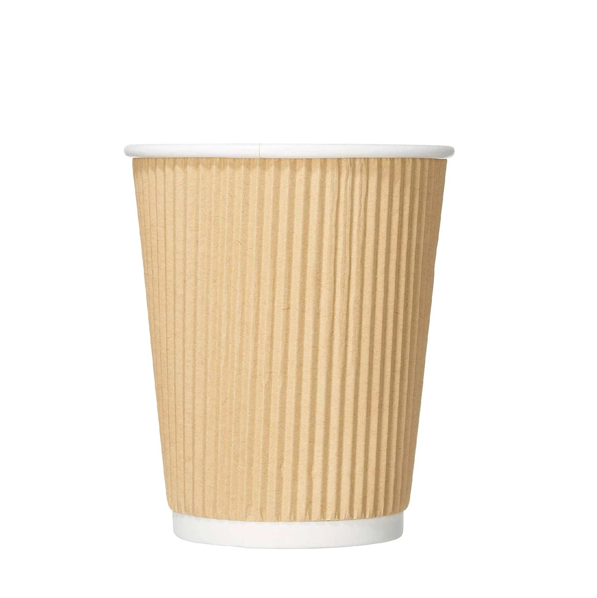 Стакан бумажный 250мл  двухслойный рифленый крафт 25 шт/уп 500шт/кор