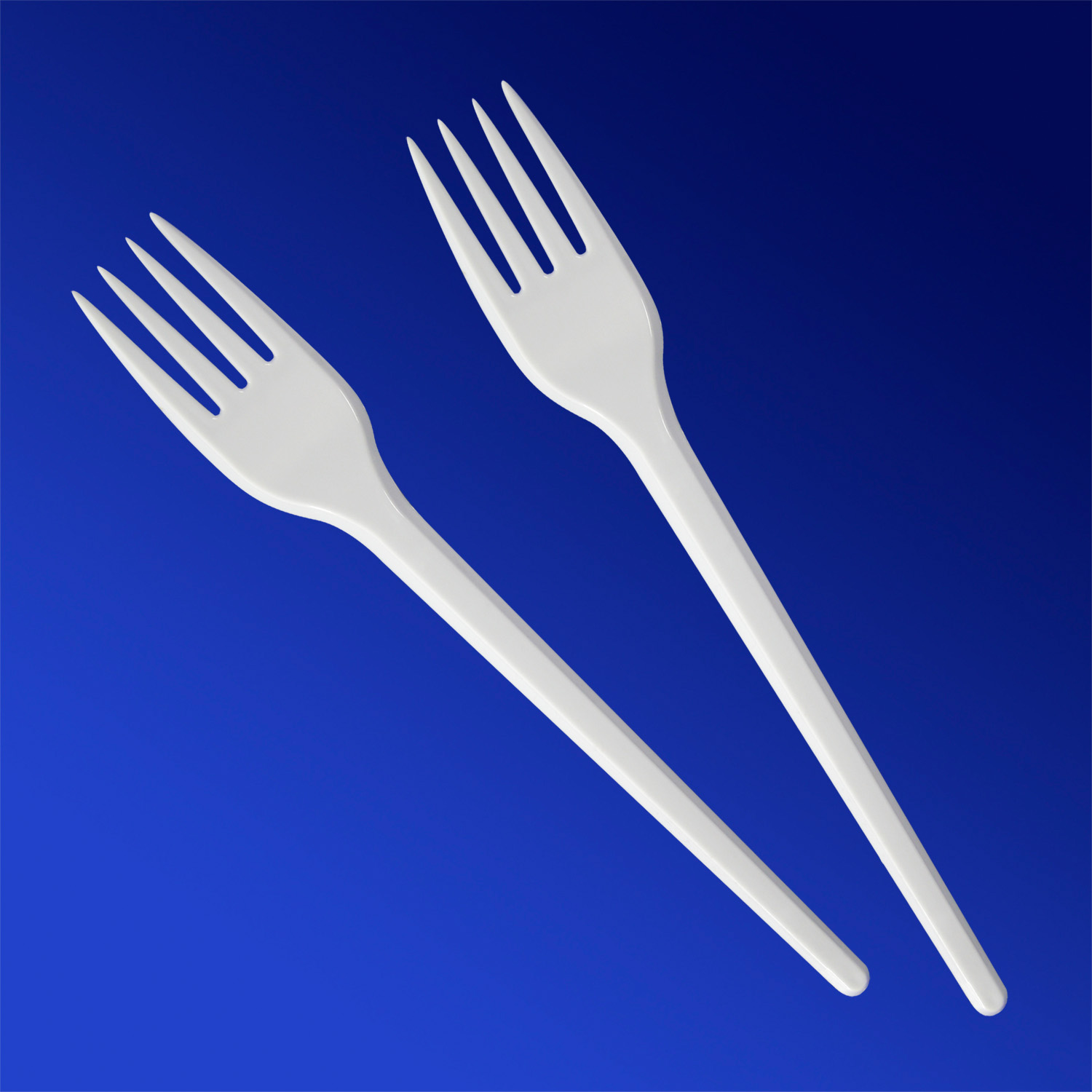 Вилка пластиковая 16,5см белая компакт 50 шт/уп