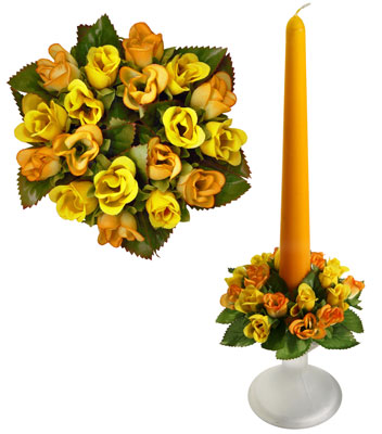 Букет на свечу d3см внутр Цветы желтые