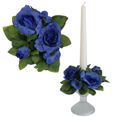 Букет на свечу d3см внутр Роза садовая синяя