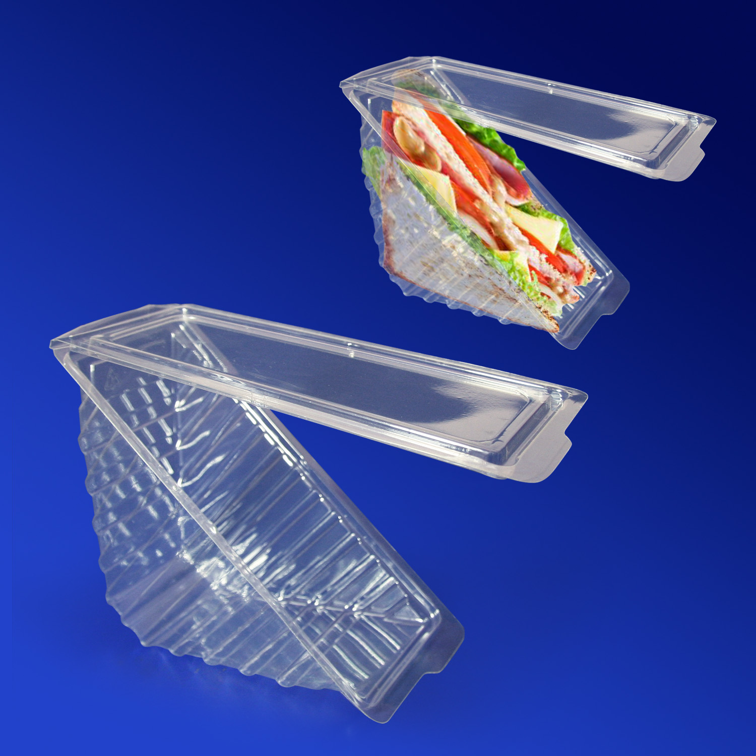 Сэндвичбокс 4 хлеб с крышкой 435мл 17,0х7,0х7,7см внутр PET 600 шт/кор