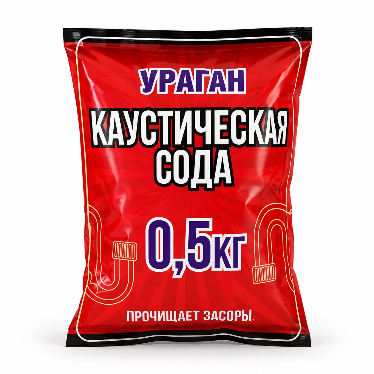 Ураган Каустическая сода 500гр