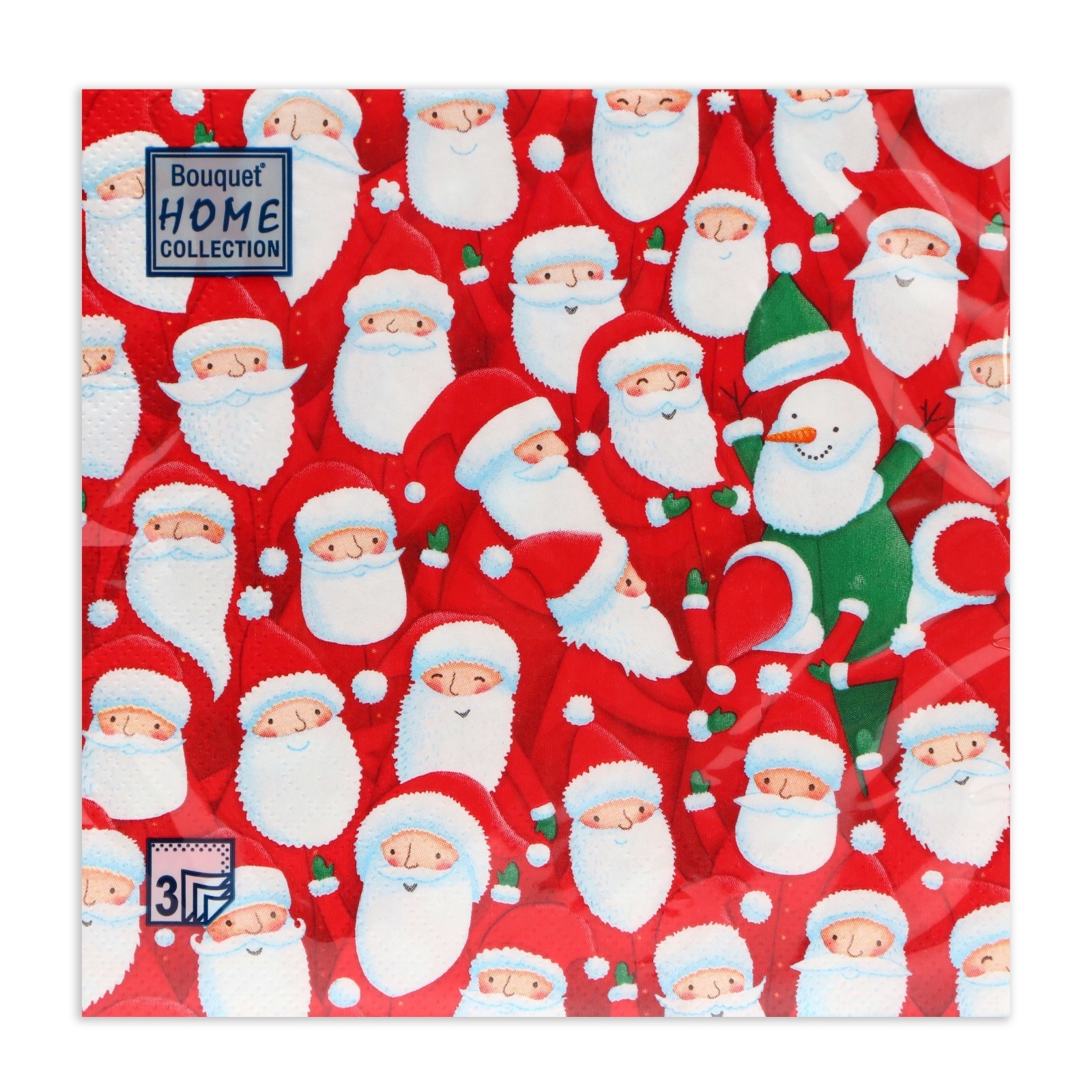 Салфетки  новогодние 33х33см 3 сл 20шт/уп Веселые деды морозы