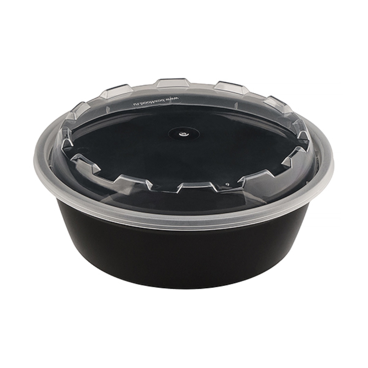 Контейнер пластиковый    530мл PP черный с крышкой d15,2см hх4,8см круглый арт 1264Ч