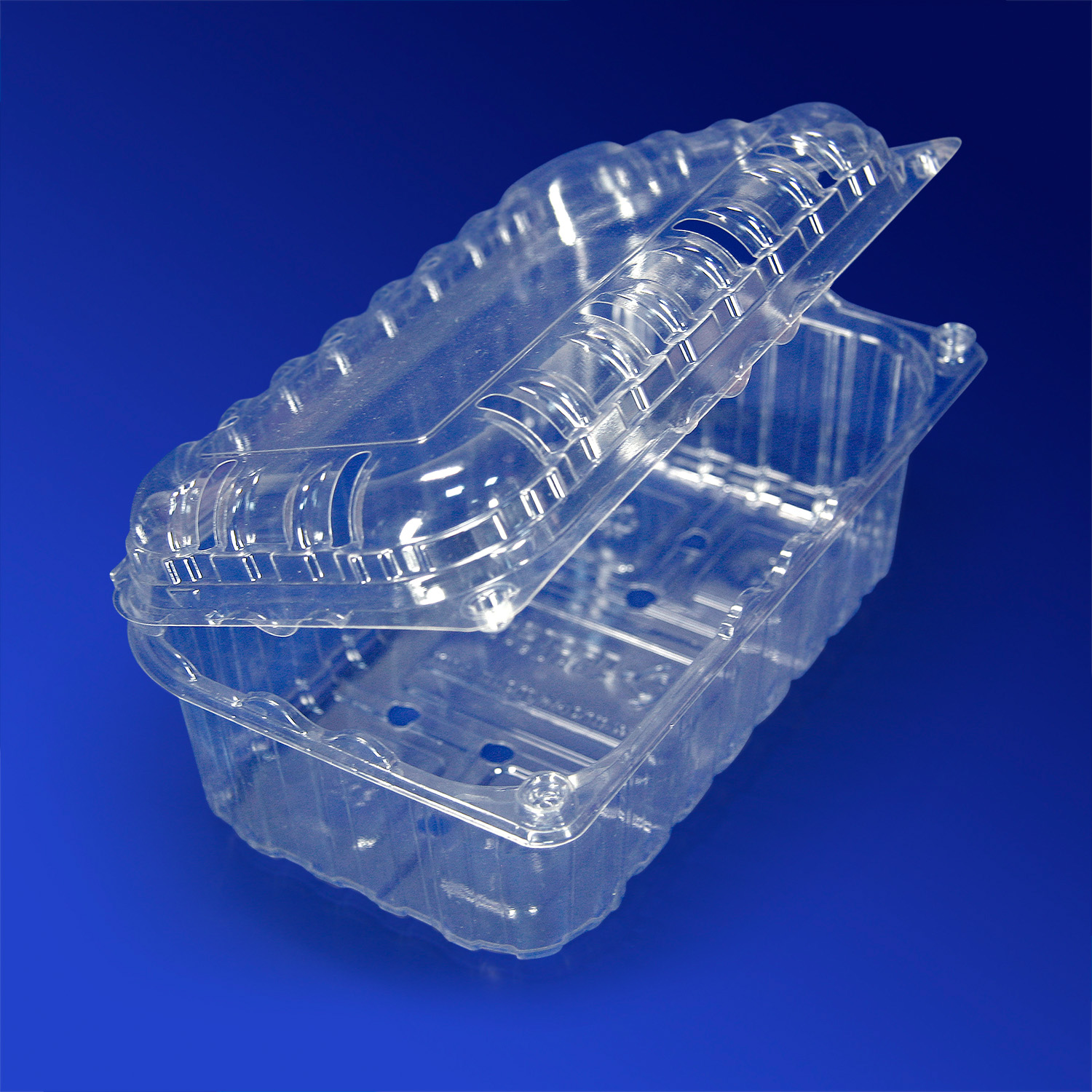 Контейнер пластиковый    900мл PET прозрачный с нераздельной крышкой перфорация 18,8х11,5х9,0см 240 шт/кор ПР-РКФ-900 ПЭТ