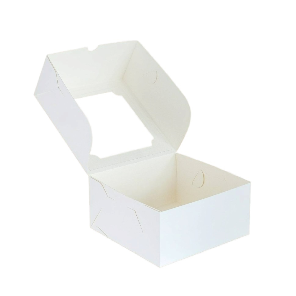 Упаковка для зефира и десертов Marshmallow 18,0x18,0x7,0см белая с окном 50шт/уп  150шт/кор
