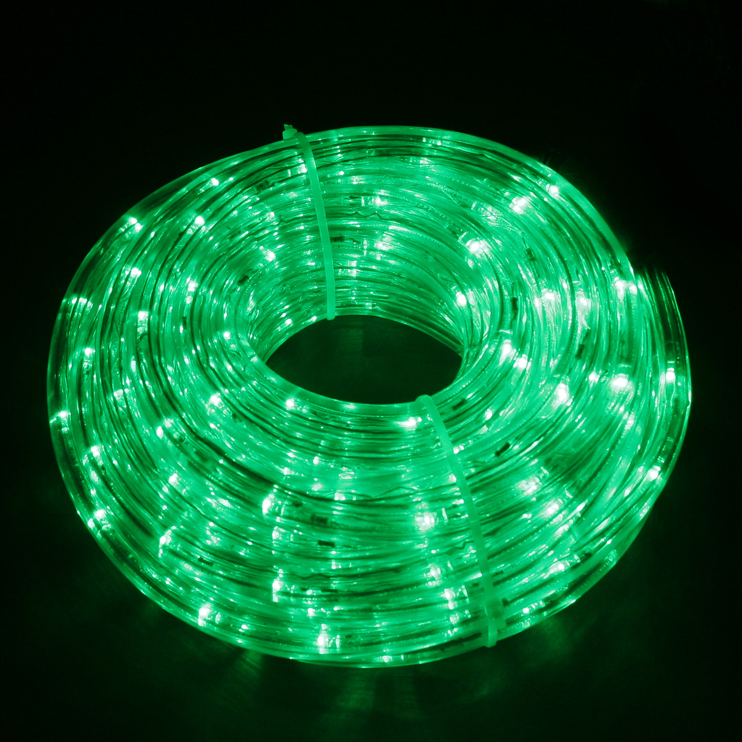 Гирлянда роуп лайт (дюралайт)  6м зеленая кабель черный 1,8м стартовая Ropelight d12,5мм 216диодов MICRO outdoor