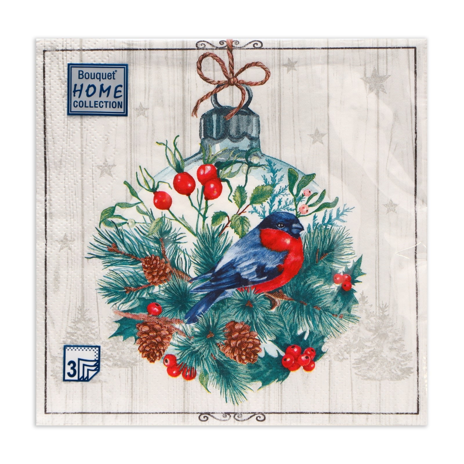 Салфетки  новогодние 33х33см 3 сл 20шт/уп Сказочное украшение