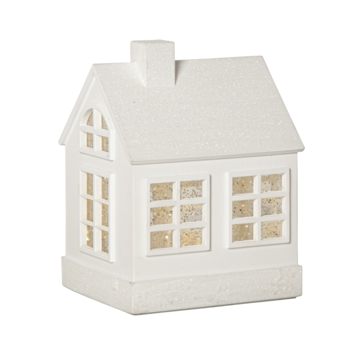 Декорация Домик белый 11х15,5х9,5см на батарейках 3АА 6/18ч таймер с выключателем 3 диода LED indoor