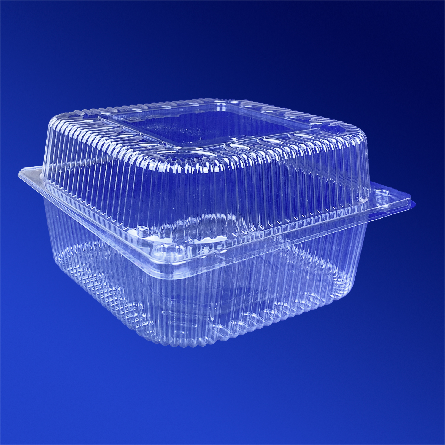 Контейнер пластиковый 1250мл PET прозрачный с нераздельной крышкой 15,3х15,3х8,5см внешн 400 шт/кор
