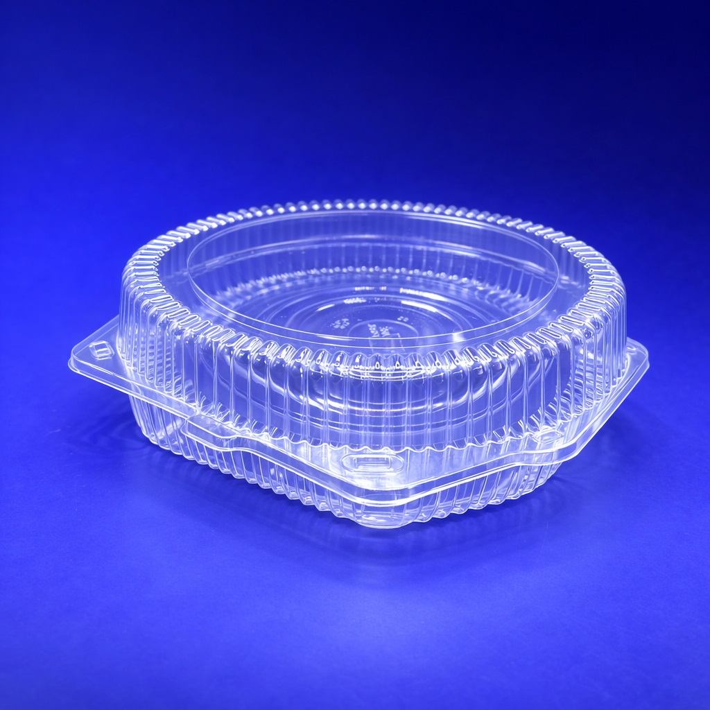 Упаковка для пирогов 2000мл d23,0х5,5см внутр  PET прозрачная с нераздельной крышкой 150 шт/кор