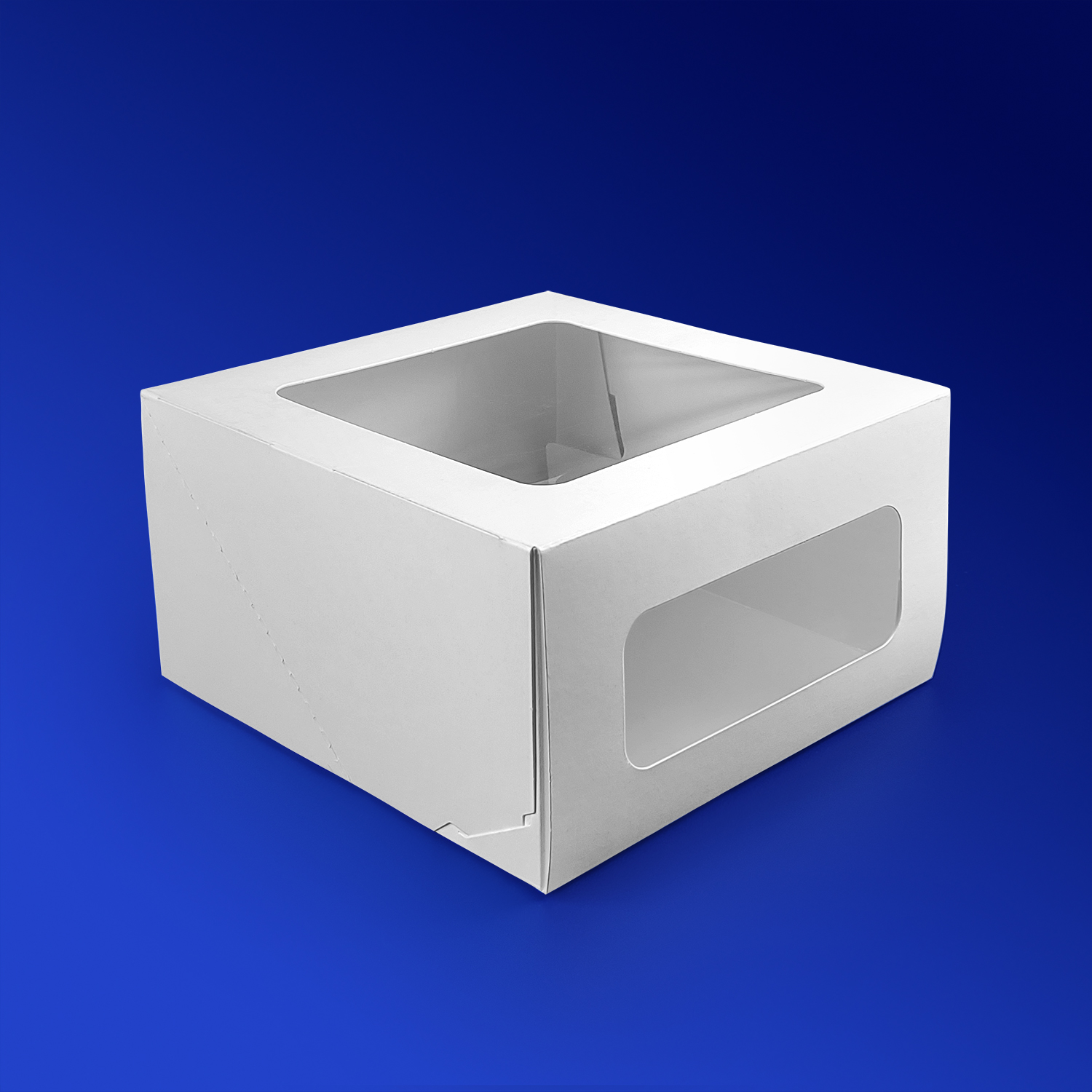 Коробка для торта белая с окном 18,0х18,0х10,0см