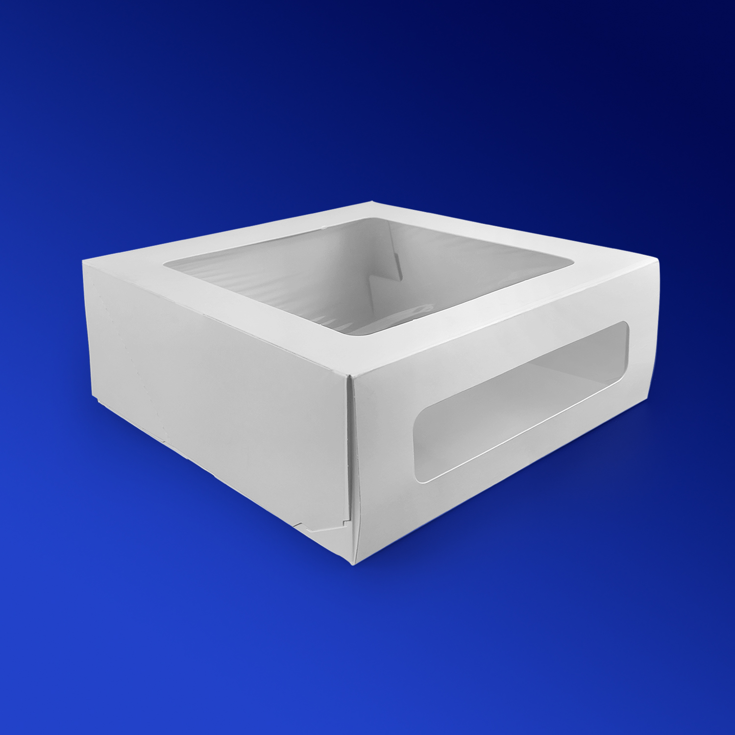 Коробка для торта белая с окном ForG CAKE II W W 26,0х26,0х10,0см