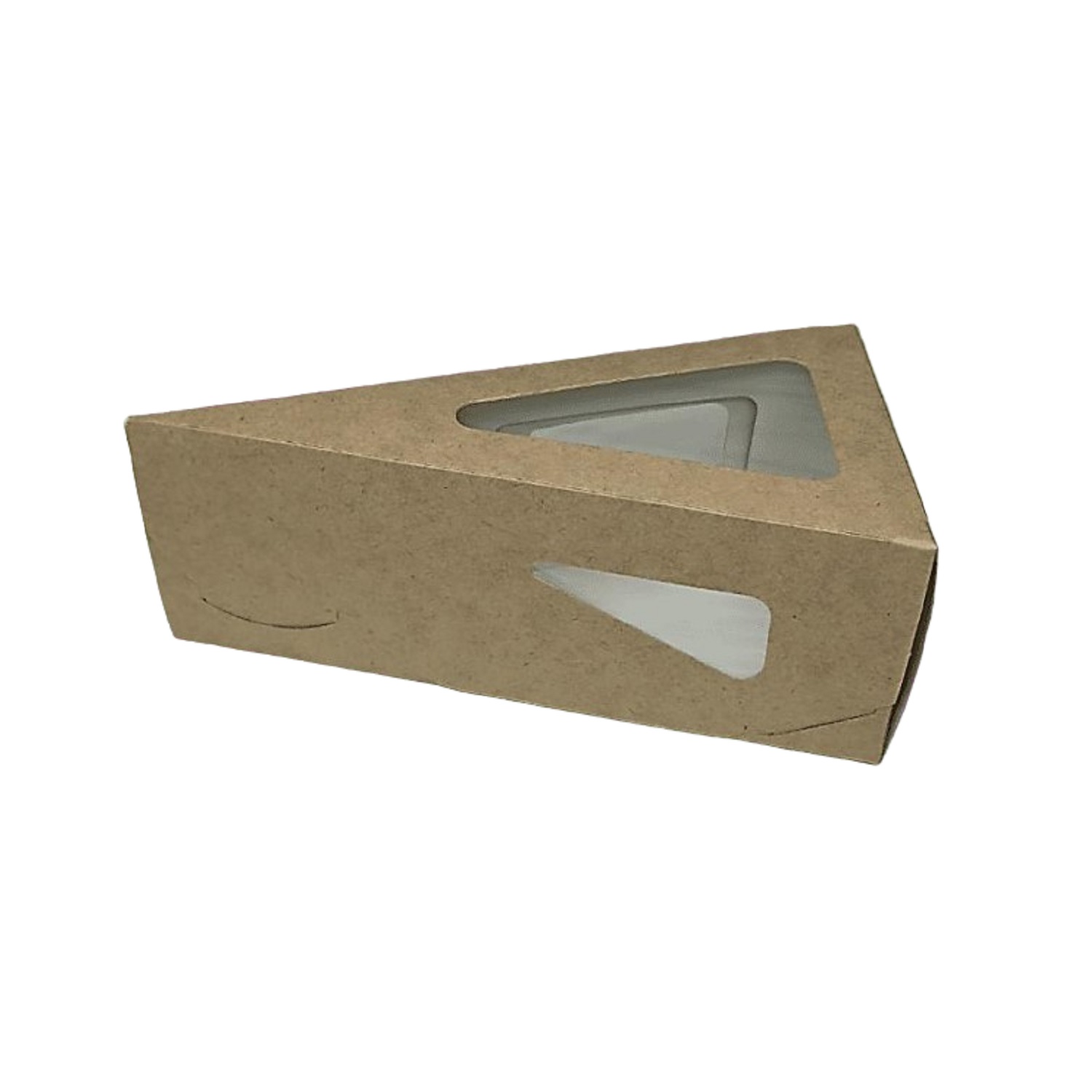 Упаковка для пирожного треугольник ForGenika PIE III Window Kraft 16,0х16,0х8,0х6,0см