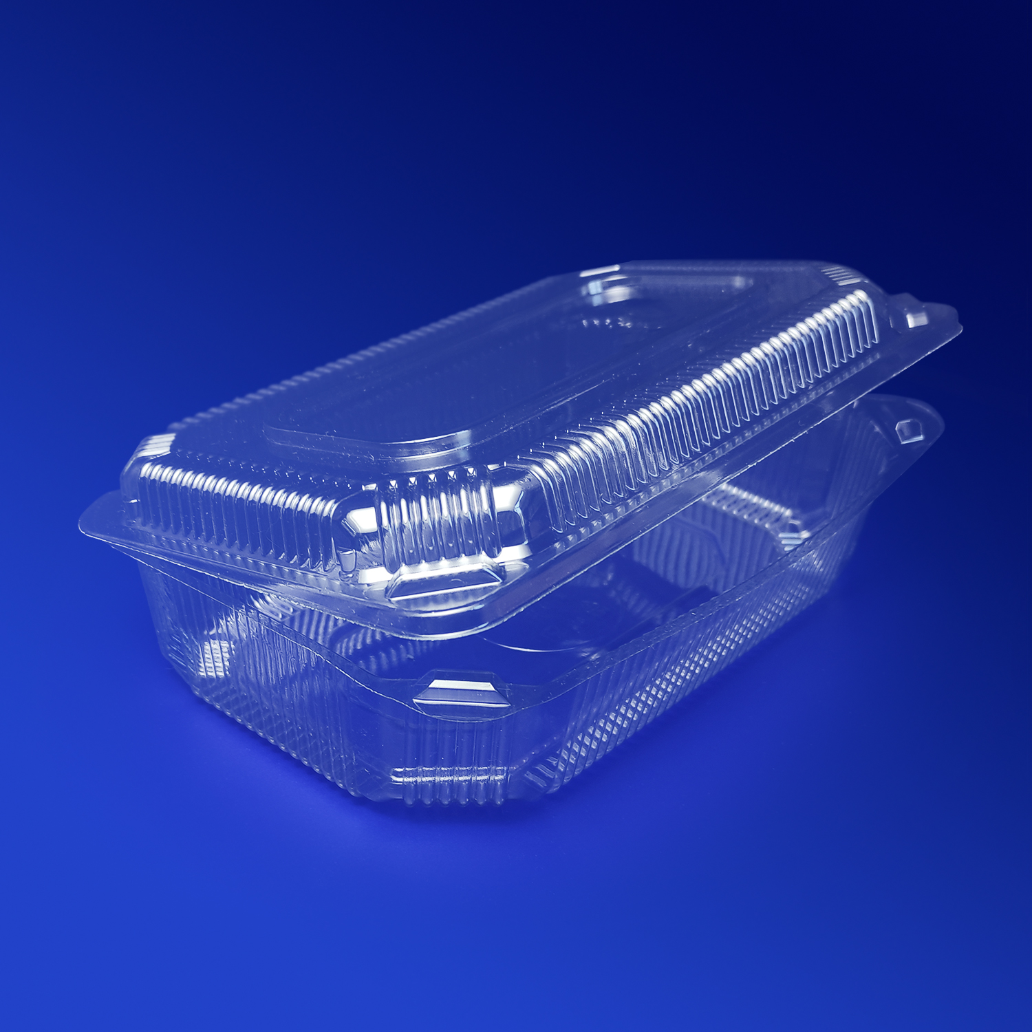 Контейнер пластиковый  PET прозрачный с нераздельной крышкой 21,8х14,0х4,7см 300 шт/кор