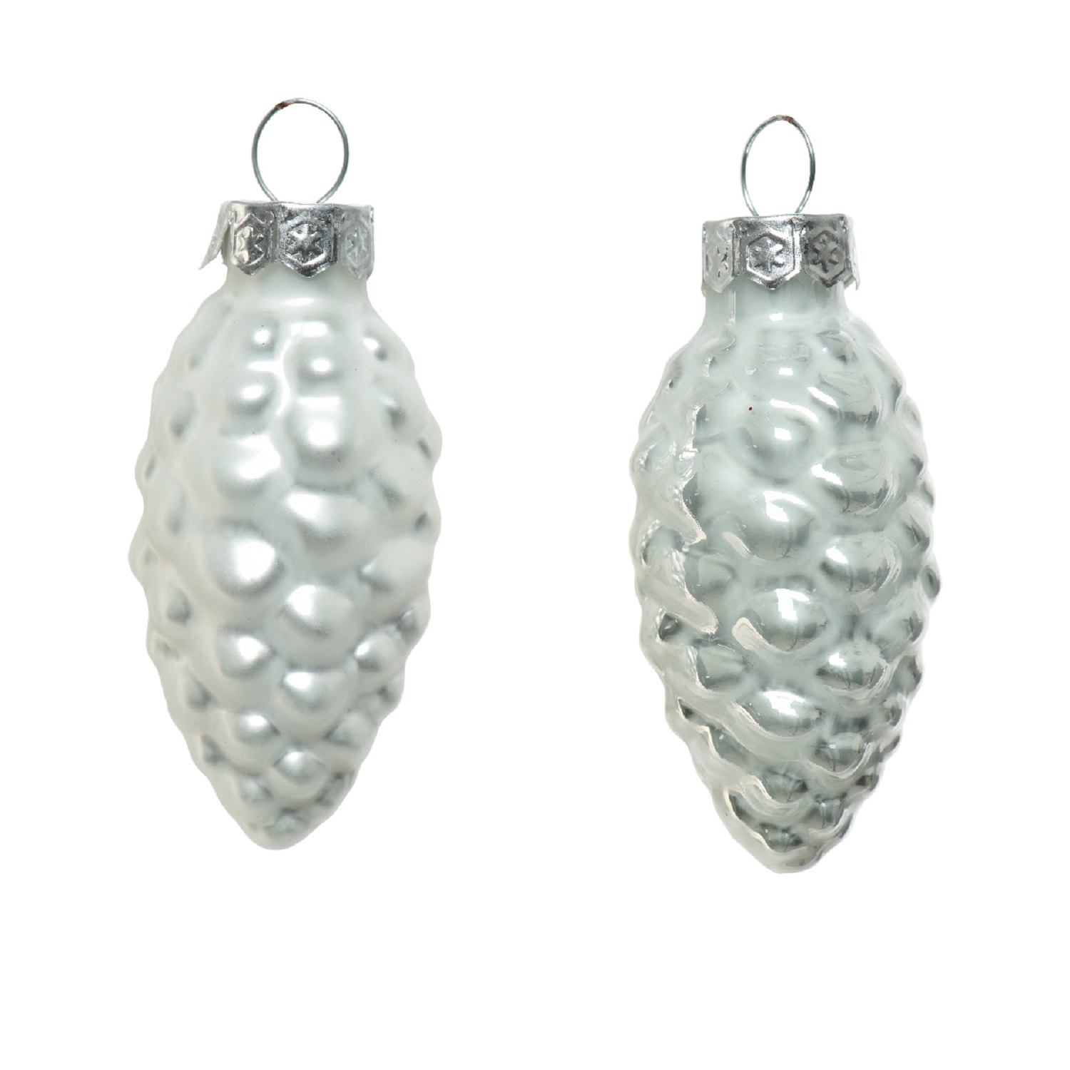 Декор Шишки стекло белые d2,5x6см 12шт/уп